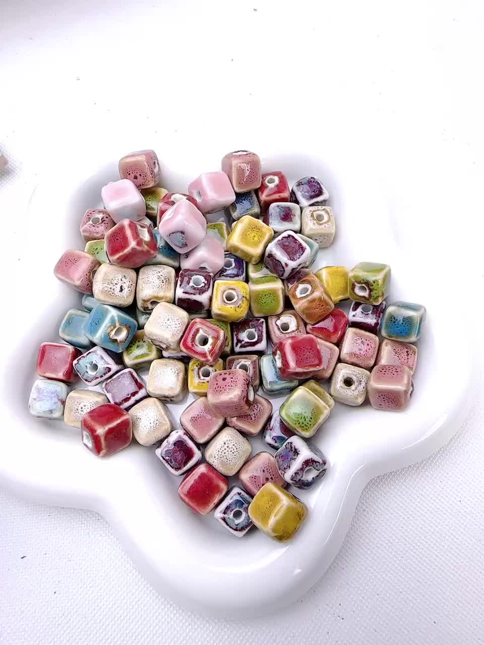 20pcs Random Colour Decorative Ceramic Beads